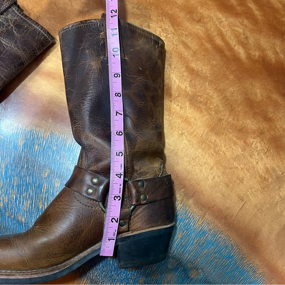 Vintage Frye 12R Brown leather Harness Boots USA Cowgirl size 6 - Picture 13 of 16